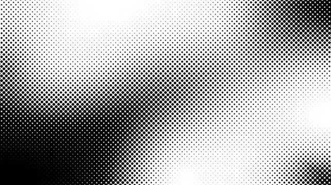 Fototapeta Halftone background. Grunge halftone pop art texture. White and black abstract wallpaper. Geometric retro vector