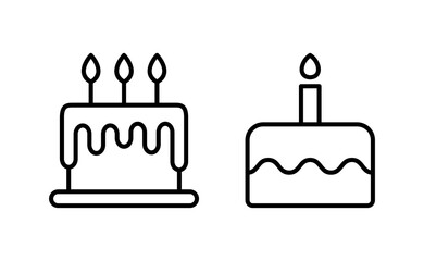 Cake icon vector for web and mobile app. Cake sign and symbol. Birthday cake icon