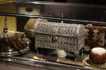 Ornate and intricate jewelry box on display