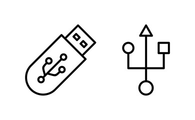 Usb icon vector for web and mobile app. Flash disk sign and symbol. flash drive sign.