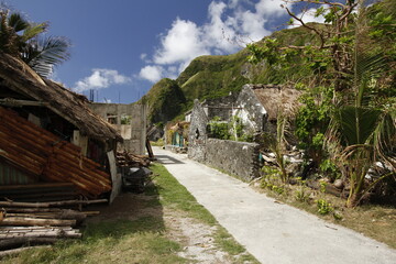 Fototapeta na wymiar Old stone houses at Batan Island, Batanes, Philippines