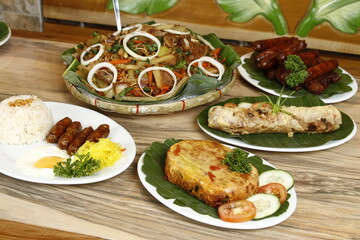 Pancit, longganisa, embutido - local and traditional Filipino dishes