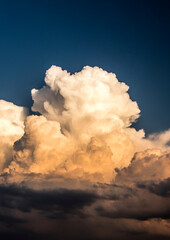 Clouds at sunset, amazing sky, nature background