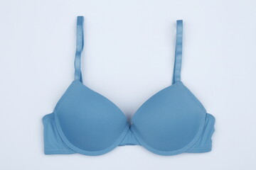 Light blue bra with a white background