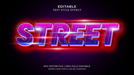 Street future light editable text effect