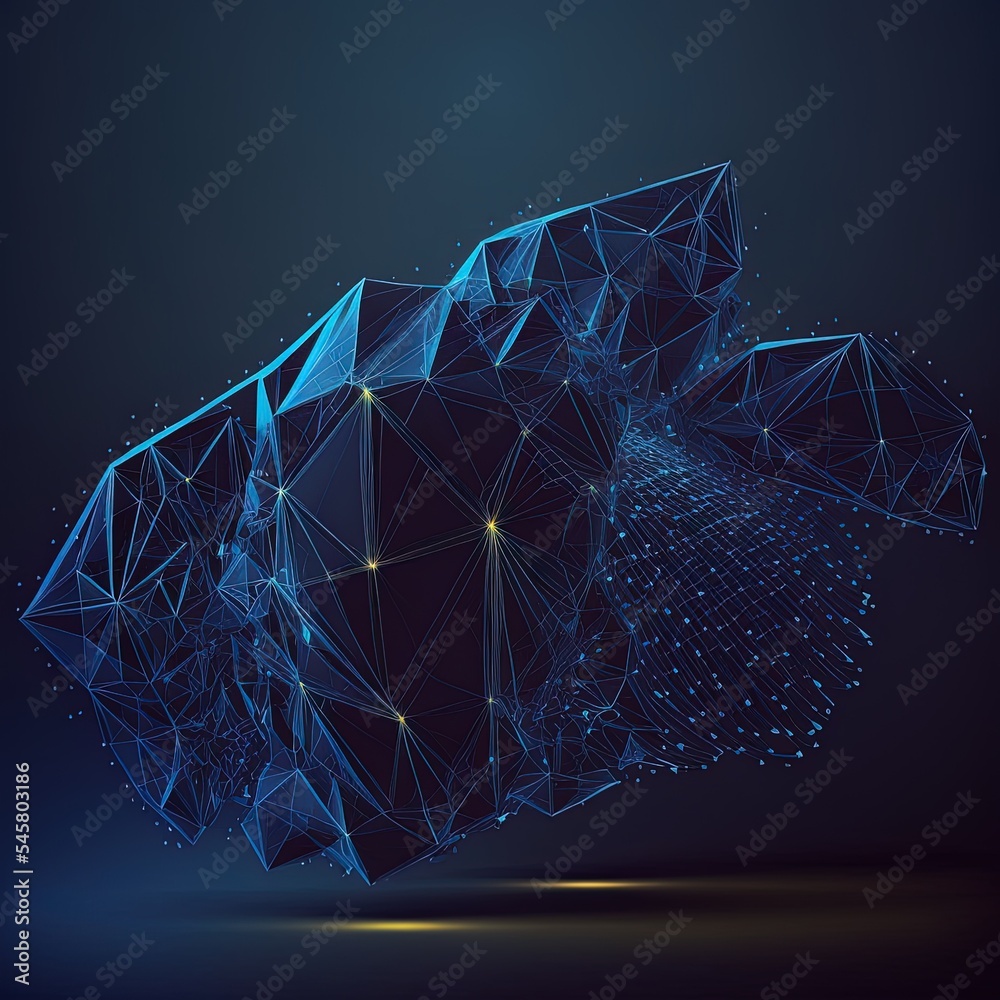 Poster data technology abstract futuristic illustration . low poly shape with connecting dots and lines on 