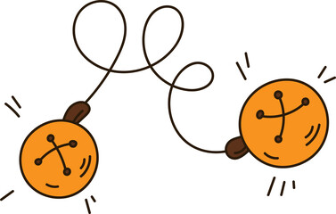 Christmas Jingle bells. Doodle simple line elements