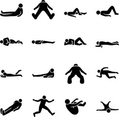 16 Poses vector icons