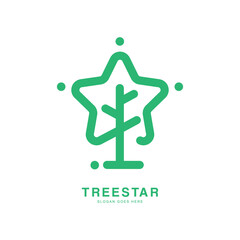 Creative tree and star logo design for your brand or business