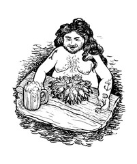 Man ridiculous Slavic bowl crayfish mythology beer