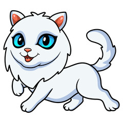 Cute persian cat cartoon walking