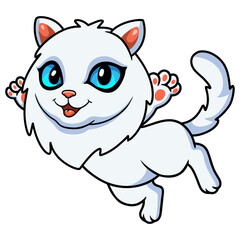 Cute persian cat cartoon posing