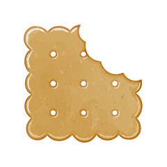 Watercolor gingerbread cookie biscuit with bite clipart