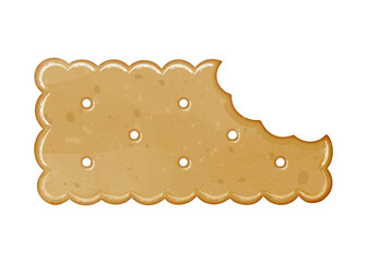 Watercolor gingerbread cookie biscuit with bite clipart