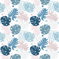 Tropical leaves background and seamless