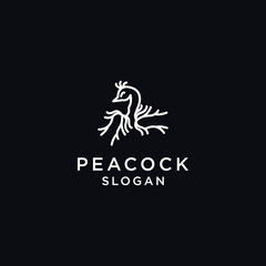 Peacock logo icon design template flat vector