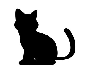 Dark silhouette of cat. Charming and adorable pet, symbol of comfort and coziness in apartment. Animal shadow, abstract pattern. Aesthetics, beauty and elegance. Cartoon flat vector illustration