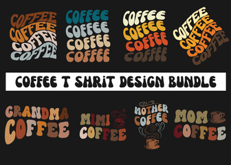 Coffee typography t shirt design bundle vector download