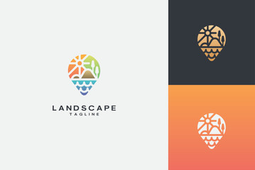 Mountain And Landscape Vector Logo