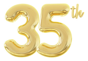 numbers 35th anniversary gold