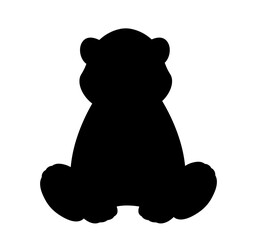 Dark silhouette of bear. Forest dweller fauna and wildlife, predator. Aesthetics and elegance, beauty. Poster or banner for website, sticker for social networks. Cartoon flat vector illustration