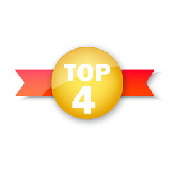 Top 4 rating banner. Sale label. Business concept. Logo template. Vector illustration. stock image.