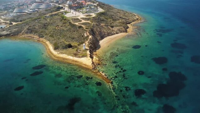 Turkey Izmir Cesme aerial shot with drone. High quality 4k footage