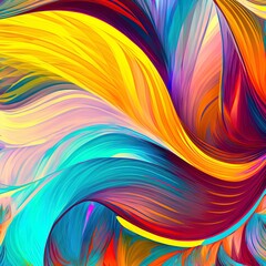 Illustration bright colorful and multicolor twist and wavy art painting abstract gradient wallpaper artwork