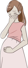 つわりで悩む妊婦
