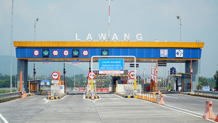 Toll gate in the city of Lawang Indonesia
