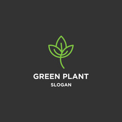 Green plant logo icon design template vector illustration