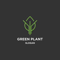Green plant logo icon design template vector illustration