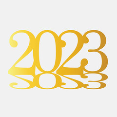 Fototapeta premium logo design from 2023 in number 2 style with gold color combination.