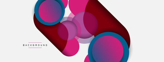 Obraz premium Creative geometric wallpaper. Minimal abstract background. Circles composition vector illustration for wallpaper banner background or landing page