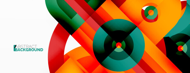 Obraz premium Creative geometric wallpaper. Minimal geometric background with round shapes. Trendy techno business template for wallpaper, banner, background or landing