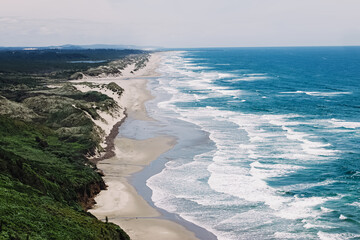 Beautiful view to the Pacific coast of Oregon on sunny summer day,