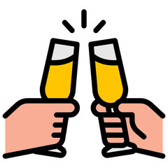 champagne filled outline icon