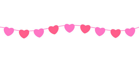 Valentine's Day Heart Shaped Flag Banner Decoration