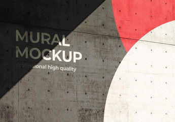 Mural Street Outdoor Poster Mockup on Concrete Wall