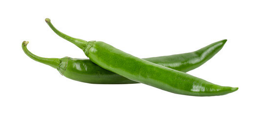 Green chili pepper on transparent png - obrazy, fototapety, plakaty
