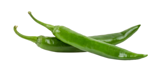 Foto op Aluminium Green chili pepper on transparent png © sommai