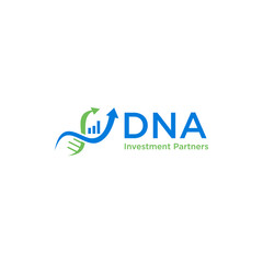 dna grow investment logo design.graphic financial with genetic vector template