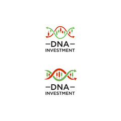 dna grow investment logo design.graphic financial with genetic vector template