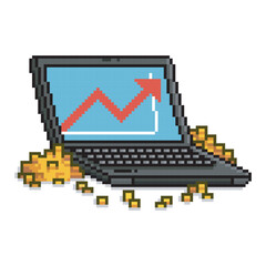 virtual work icon, technology pixel art