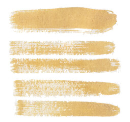 Fototapeta na wymiar Golden Color watercolor brush vector set, gold grunge vector brush set. 