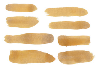 Golden Color watercolor brush vector set