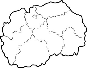 Fototapeta na wymiar doodle freehand drawing of north macedonia map.