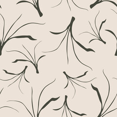 Seamless pattern with plant. Boho style.