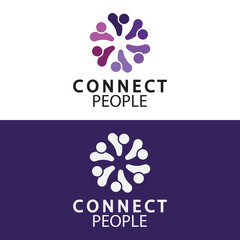 People Connect logo design template. connection logo for business