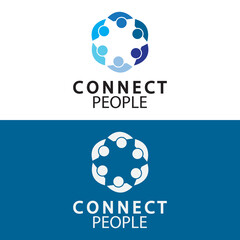 People Connect logo design template. connection logo for business